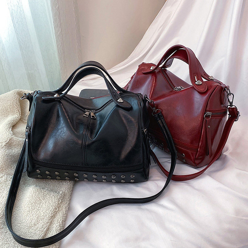 女包包2020新款潮流行时尚宽肩带单肩斜跨包大气百搭波士顿手提包