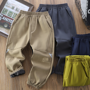 男童加绒裤子秋冬2025新款儿童防水登山裤中大童加厚休闲运动裤潮