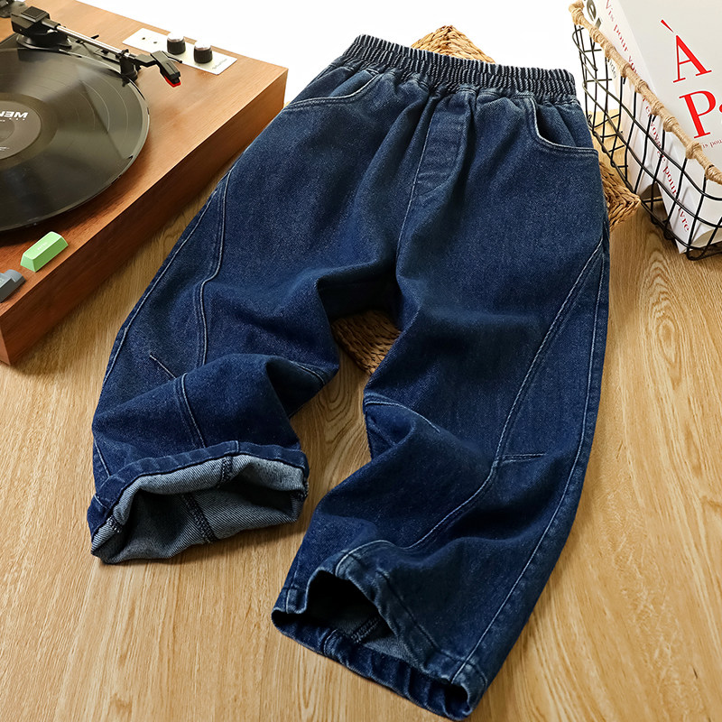 男童裤子春秋2026新款帅气时髦儿童早秋牛仔裤中大童百搭休闲长裤