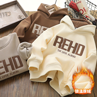 男童加绒加厚卫衣秋冬2025新款