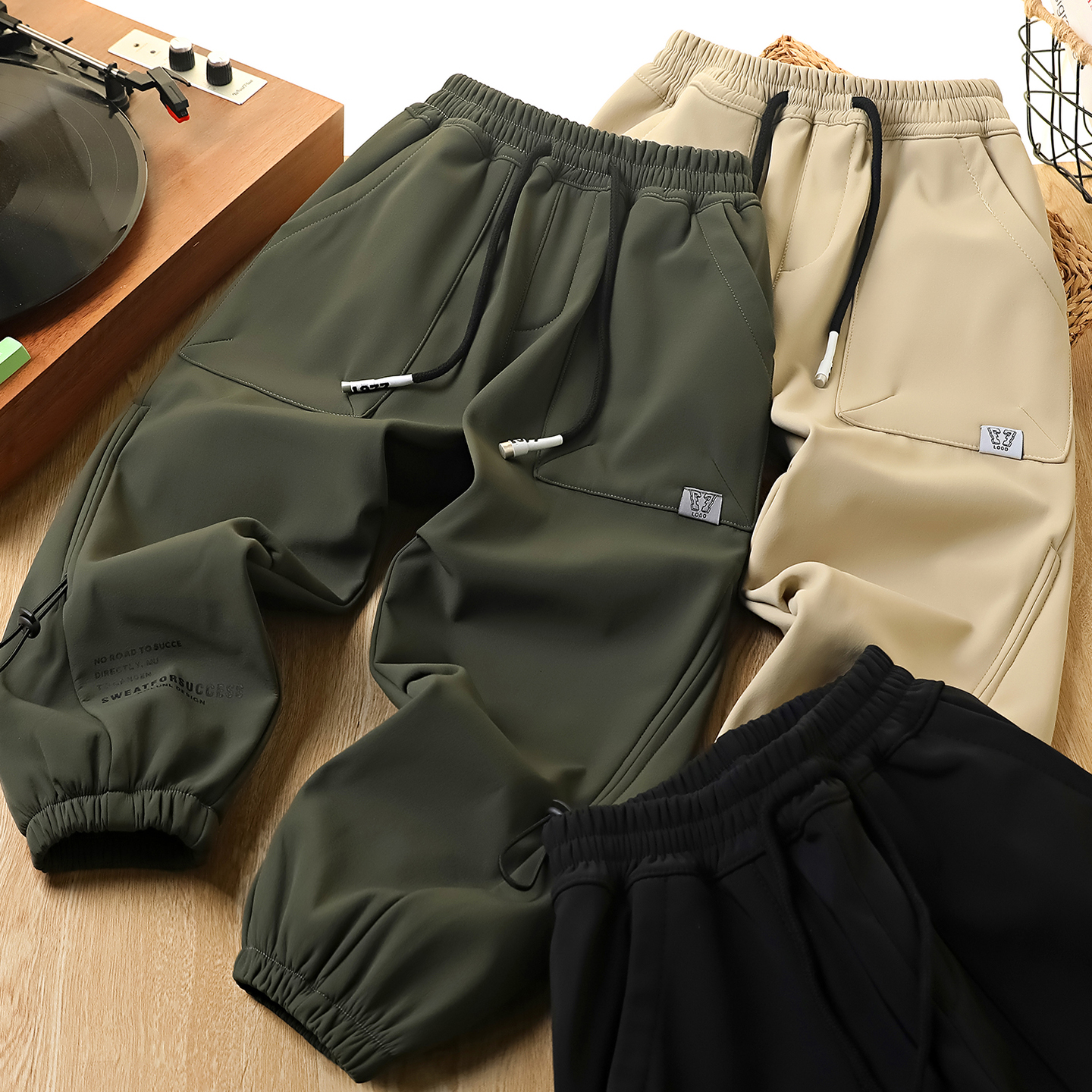 男童加绒裤子秋冬2025新款冲锋裤