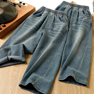 男童裤子春秋2026新款儿童洋气弯刀牛仔裤中大童百搭休闲长裤直筒