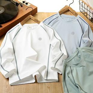 男童春秋打底衫2026新款儿童抗菌长袖T恤中大童圆领休闲运动上衣