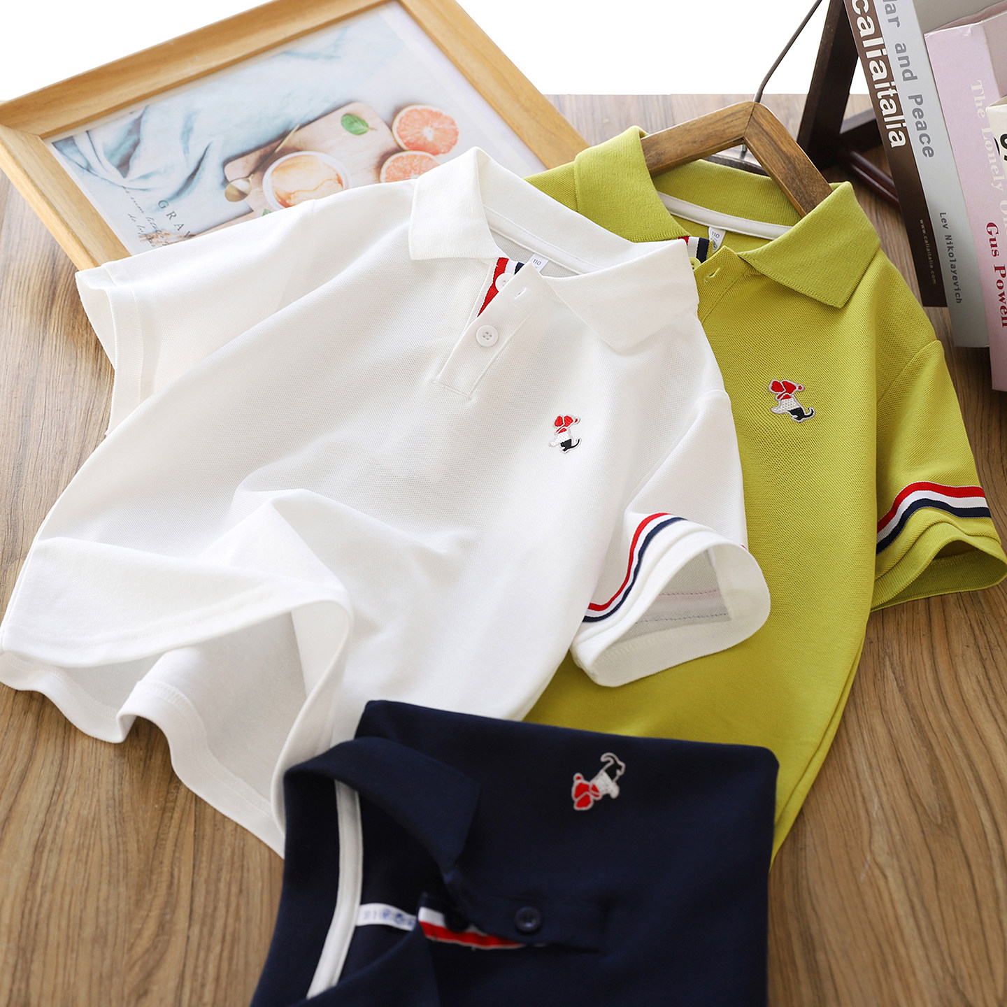 男童翻领短袖t恤夏季2026新款儿童帅气透气polo衫中大童薄款上衣