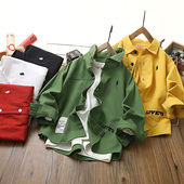 清仓 中大童洋气衬衣儿童长袖 男童纯棉衬衫 新款 上衣潮 春装