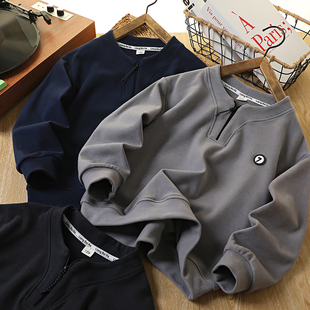 男童德绒打底衫春秋2025新款半拉链儿童休闲帅气上衣中大童长袖潮