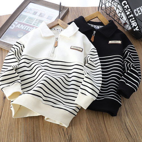 男童纯棉加绒卫衣秋冬2025新款