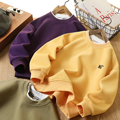 男童圆领加绒卫衣秋冬2025新款