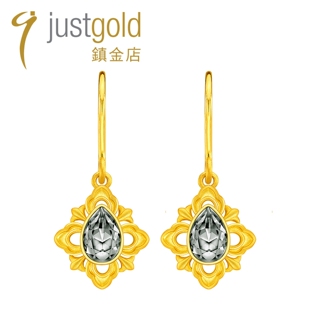 justgold镇金店欧庭魅影黄金足金耳钩耳环耳钉1322871Y