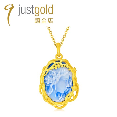 justgold镇金店雅典娜吊坠黄金