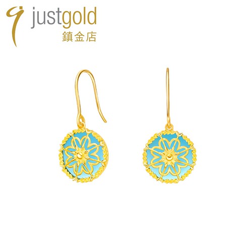 justgold镇金店黄金足金耳环