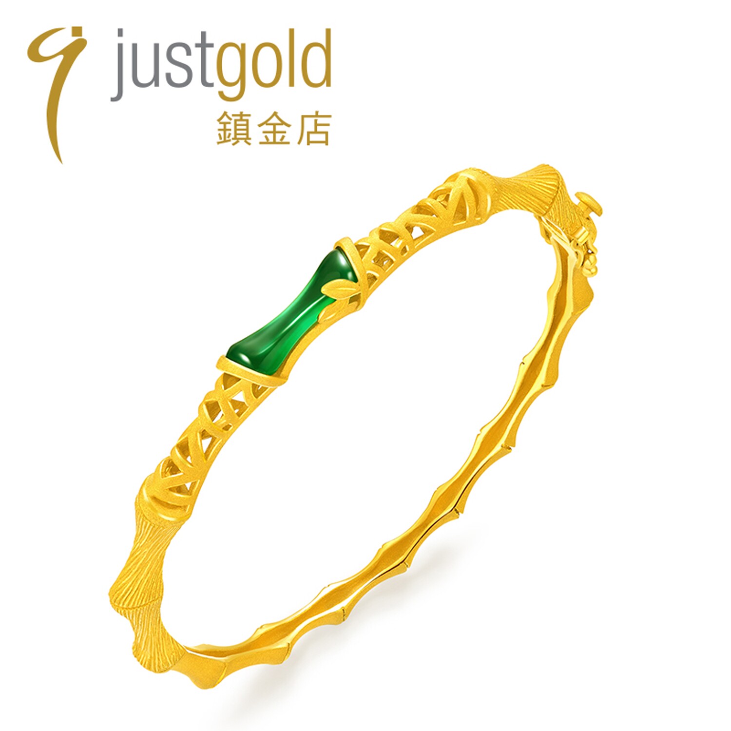 justgold/镇金店justgold镇金店竹韵5G工艺黄金足金手镯1104991Y