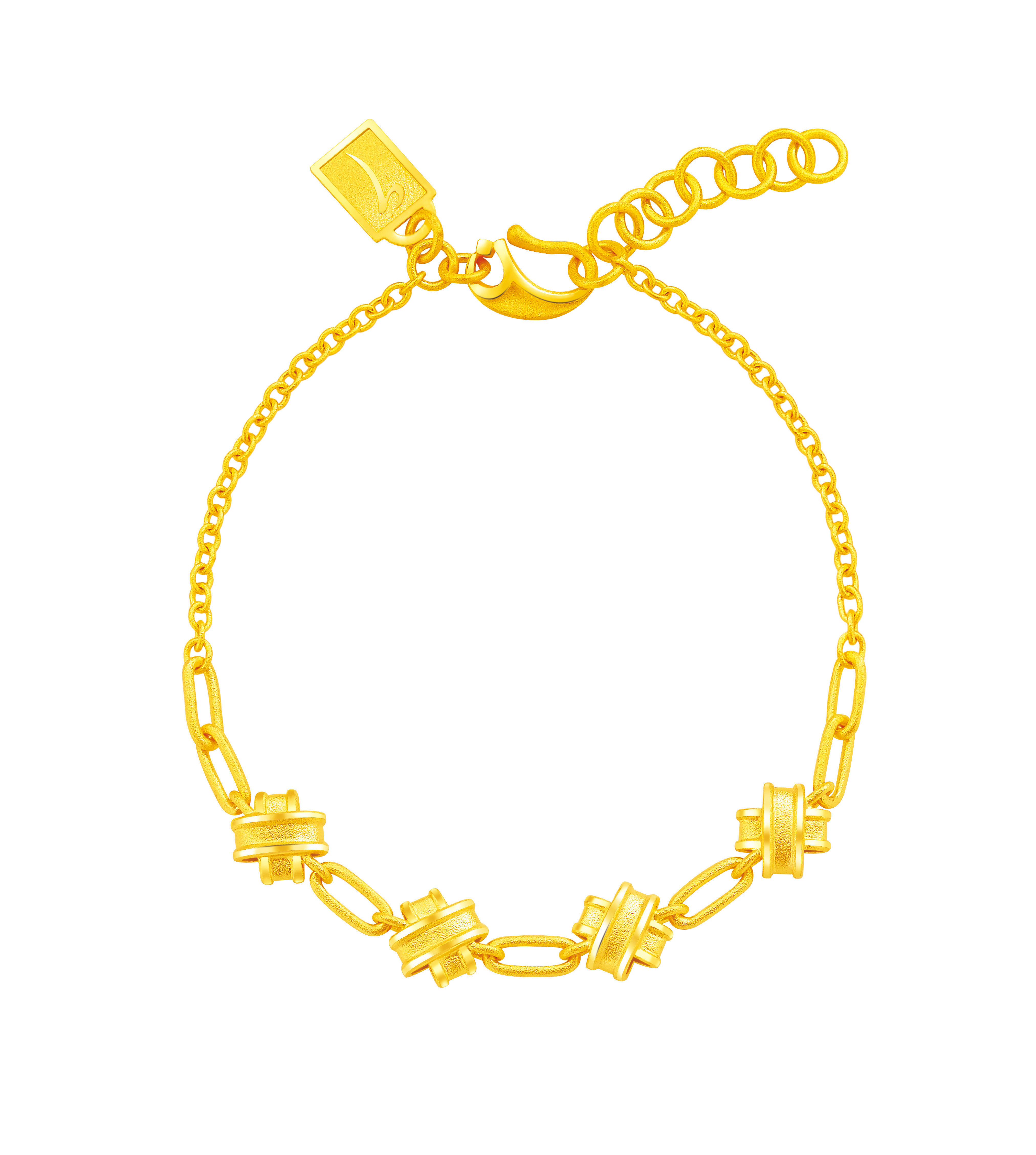 justgold镇金店希腊之履-Girl黄金足金手链1225241Y 约8.6克