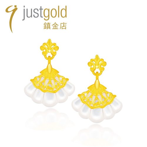 justgold镇金店华尔兹黄金耳钉