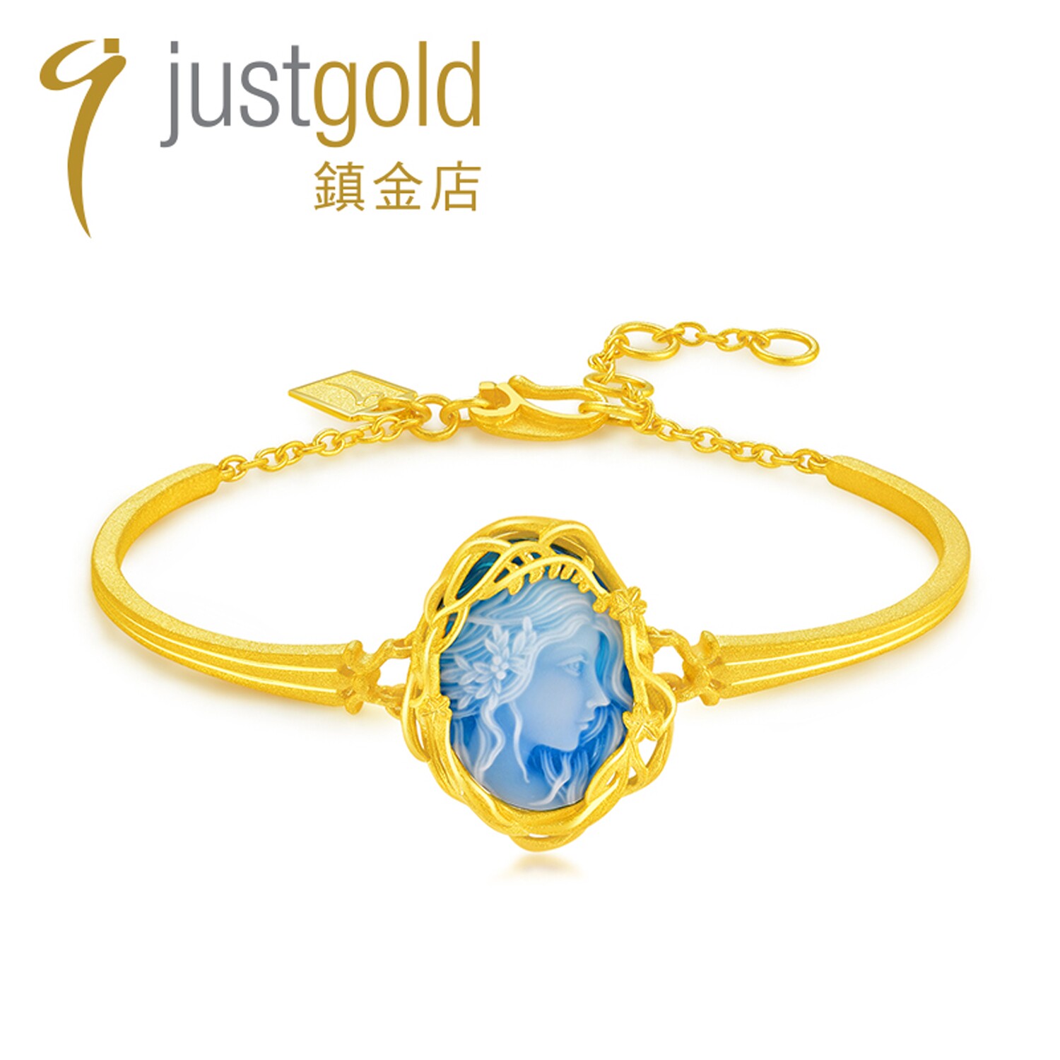 justgold镇金店雅典娜黄金足金手链手镯1104621Y