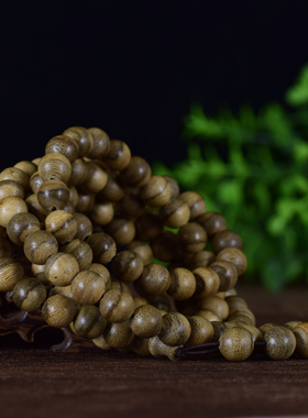 【霸气侧漏】虎纹马泥涝老料17.99克多圈8mm*108颗天然沉香手串