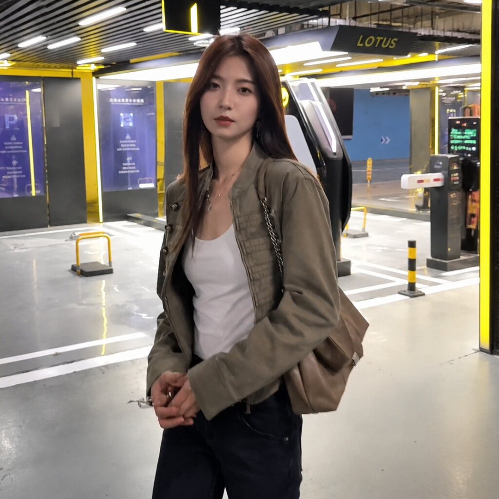 点大王同款美式通勤军绿宽松夹克