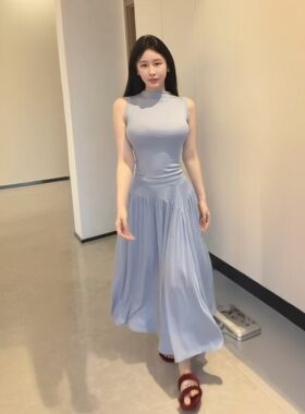 无袖高腰半身裙女夏显瘦两件套装