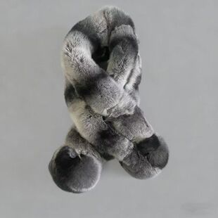 小思思同款围脖韩版真毛围巾獭兔毛围脖女秋冬季保暖带球加厚脖套