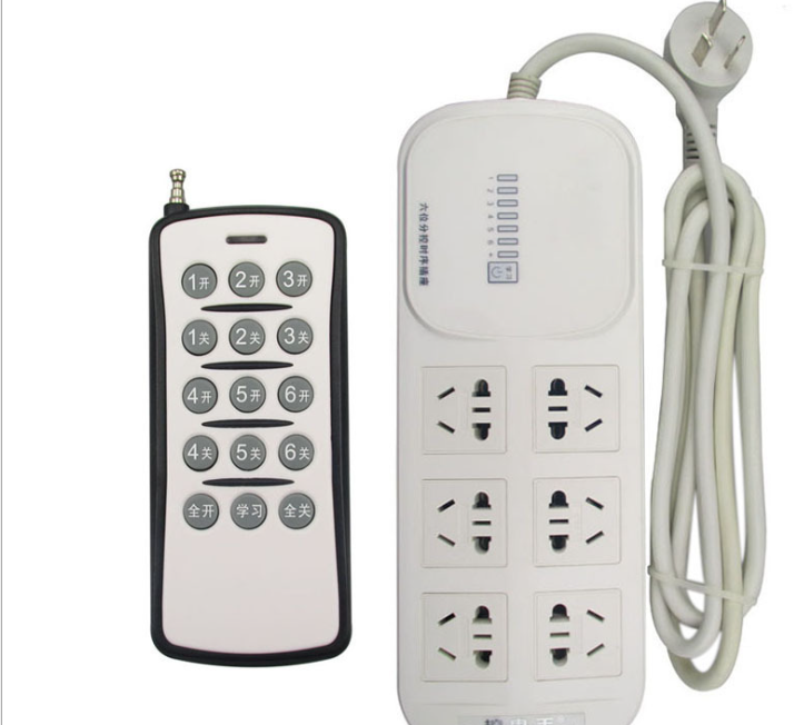 智能遥控排插六孔一体