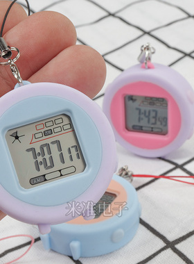 新款迷你圆形小时钟学生考试时间电子表数字多功能夜光LED小夜灯