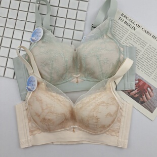 佳妮拉丝文胸2433夏薄款无钢圈大胸显小聚拢收副乳调整型内衣无痕