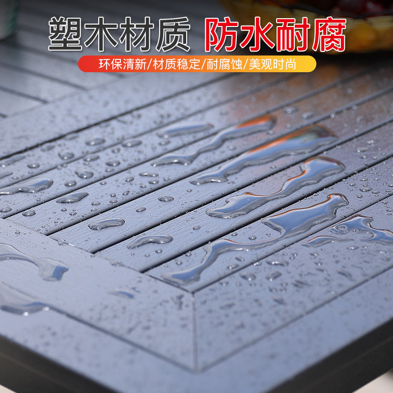 户外桌椅别墅庭院花园桌椅休闲露台藤椅塑木桌组合室外编藤桌椅