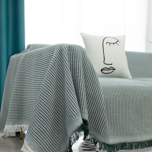 纯色可机洗沙发巾布全盖防滑罩