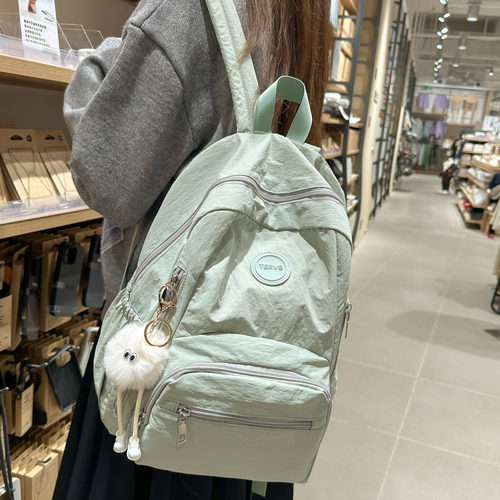 双肩背包日系简约纯色大容量