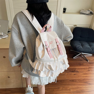 2025新款双肩包女韩系小众ins风 大容量高级感学生高颜值少女背包
