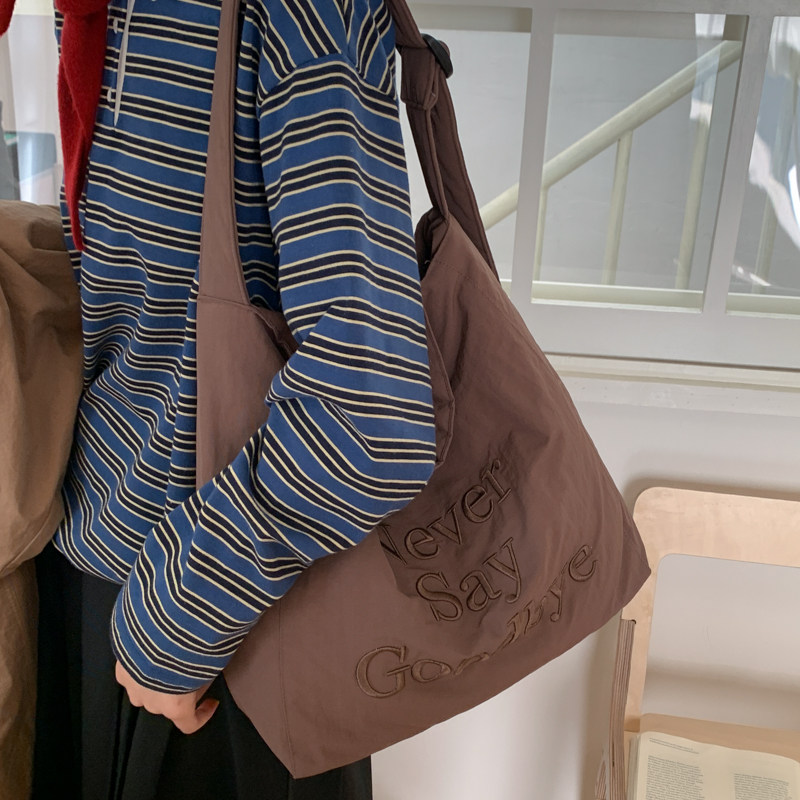 韩系慵懒帆布秋冬休闲单肩托特包