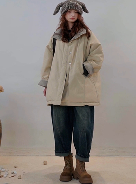 2025新款韩系宽松白中长款保暖鹅绒羽绒衣1D-2C012001