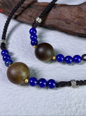 莺歌绿奇楠沉香锁骨链单珠吊坠