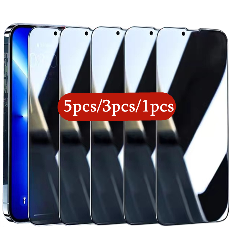 1-5PCS Privacy glass for iPhone 14 13 12 11 Pro Max Anti-Spy