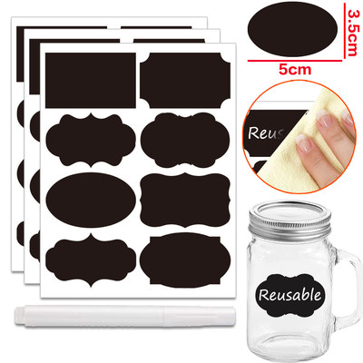 36-50pcs/Set Jars Labels Erasable Chalkboard Labels Waterpro