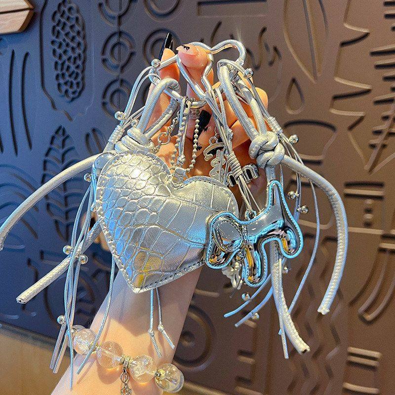 创意手工DIY银色系手绳钥匙扣挂饰女miu系包包挂件情侣钥匙链配饰,节庆用品/礼品,钥匙扣,淘宝优惠券,粉丝福利购,淘宝优惠卷