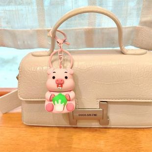 跨境卡通龅牙仔闪灯大步步钥匙扣可爱软胶小公仔氛围灯小挂饰