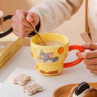生日礼物猫和老鼠杯子女生可爱咖啡杯高颜值家用水杯办公室早餐杯