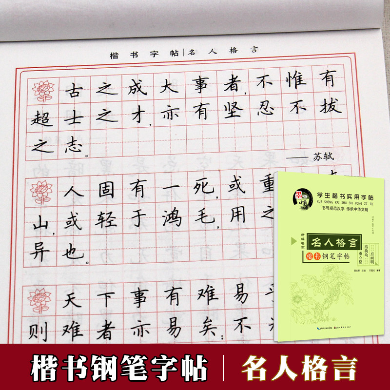 学生楷书实用字帖 名人格言 田英章楷书字帖 练字 大学生 中小学生