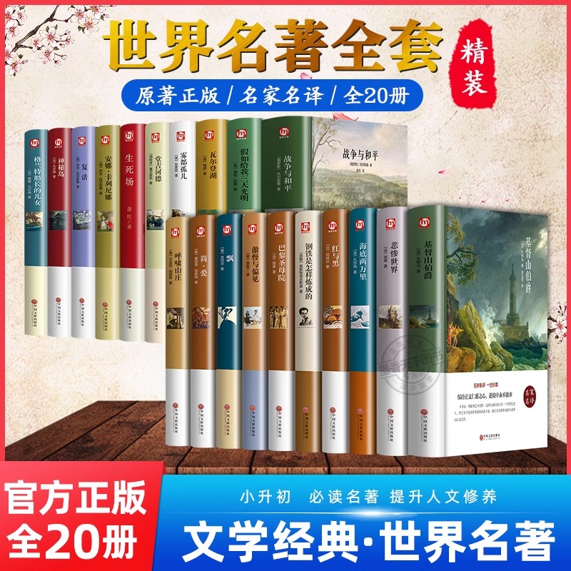 世界名著全套20册经典小说必读
