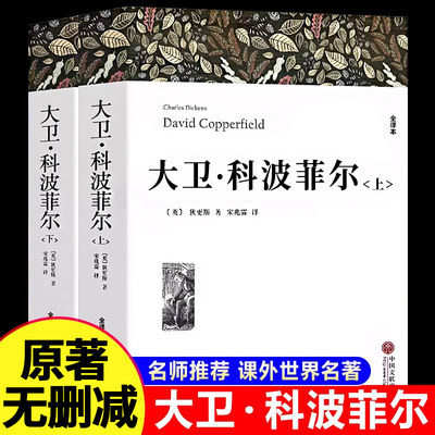 全2册 大卫科波菲尔 原著无删减正版完整版宋兆霖翻译 高中阅读课外阅读书籍全套 高中生高一语文课外书世界名著书目