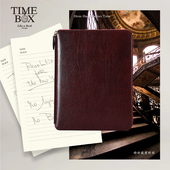 TIMEBOX精品LIKE BOOK系列意大利手工擦色牛皮定页拉链包记事本商务经理文件收纳包会议记录笔记本子