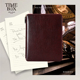 TIMEBOX精品LIKE BOOK系列意大利手工擦色牛皮定页拉链包记事本商务经理文件收纳包会议记录笔记本子