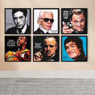波普风电影明星杰克逊海报挂画李小龙科比工作室客厅办公室装饰画