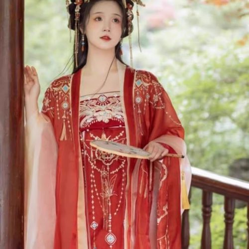 【小重山】重工刺绣大袖衫齐胸裙原创唐制汉服女诃子裙超仙气古装