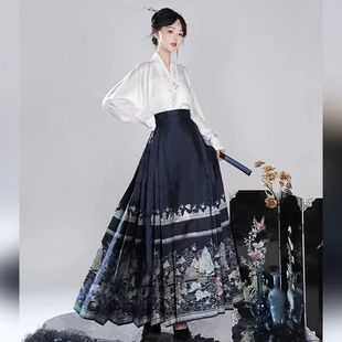 飞机袖 花神记 马面裙套装 原创螺钿新中式 日常通勤明制女 海上仙山