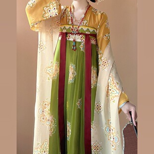 花神司【仙袂赋】唐制汉服女印花一片式齐胸裙春夏古风汉唐舞蹈服