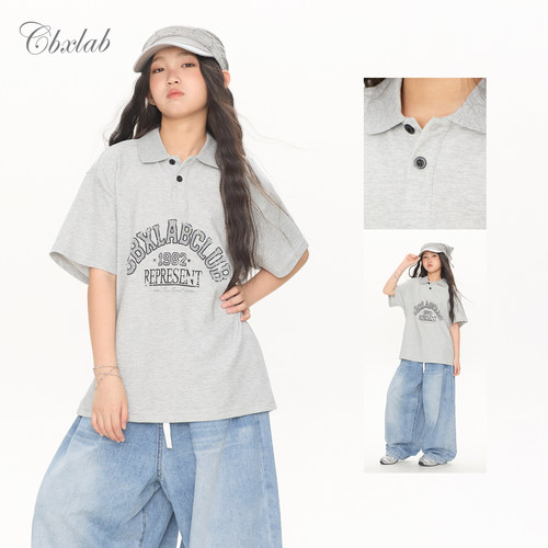CBXLAB儿童美式复古学院风POLO衫