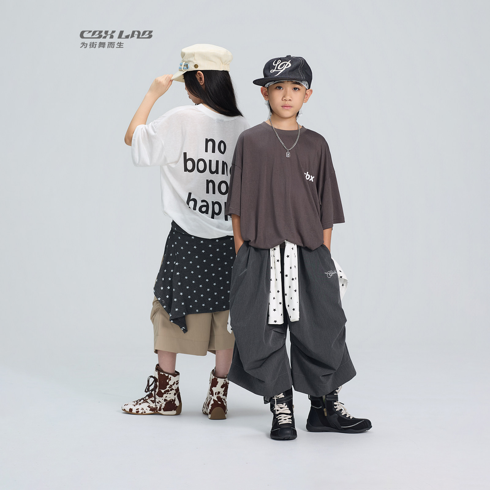 CBXLAB儿童街舞潮牌天丝微透凉感印花T恤宽松抒情亲肤JAZZ街舞潮图片