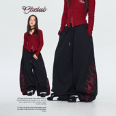 CBXLAB儿童街舞潮牌黑色 爵士舞运动裤 荆棘花体 哥特未来嘻哈长裤